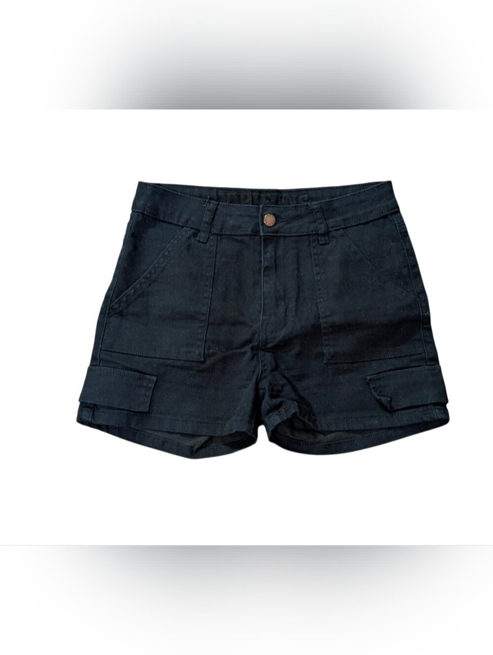 Black Juniors Utility Cargo Shorts